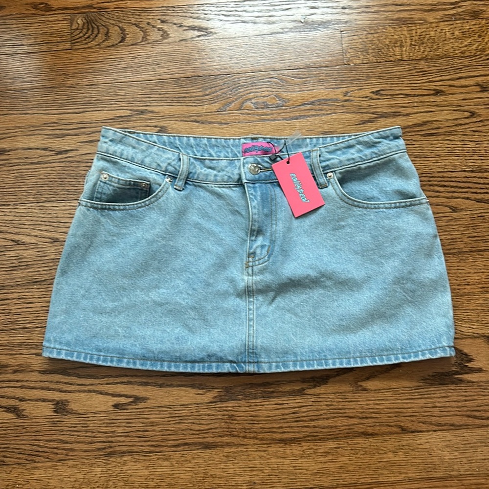 Edikted Denim Mini Skirt NWT
